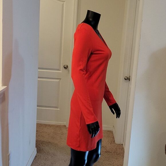 H&M BASIC LONG SLEEVES V-NECK SHORT DRESS - Picture 5 of 14